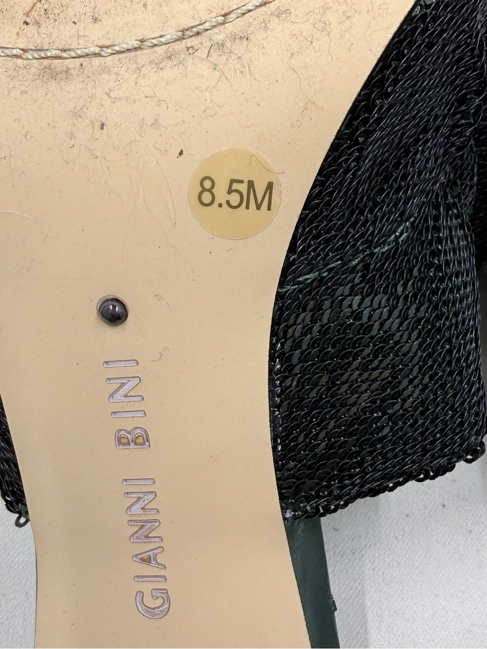 Gianni Bini Black Sequin Pointed Mules - Picture 4 of 4